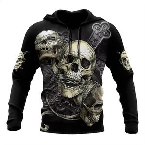 Sudaderas con capucha y sudaderas totalmente sublimadas-Abrigo de chaqueta con estampado de calavera - Product Image 1