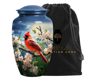 Urnes de crémation en métal de qualité supérieure Colibri Urnes commémoratives en aluminium fabriquées à la main Joint étanche à graver avec sac en velours - Product Image 2