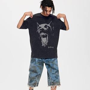 OEM personalizado Streetwear gráfico camisetas lavadas Vintage hombres camiseta de gran tamaño gota hombro ácido lavado camiseta para hombres personalizado - Product Image 4