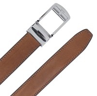 Cinturón Formal Unisex de Cuero de Búfalo de Primera Calidad, Longitud Personalizada, Cierre Automático, Ancho de 325 mm, Hebilla de Latón de Lujo