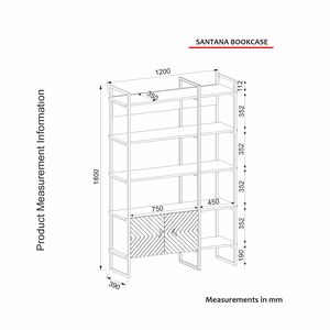 Bibliothèque Santana exclusive de luxe en aggloméré blanc-or de Turkiye Best Seller - Product Image 6