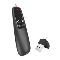 Presentador Inalámbrico 2 en 1 USB y Tipo C de 2.4GHz para Presentaciones de PowerPoint, Control Remoto con Clic