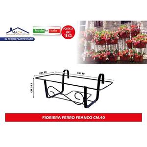 Pot de fleur élégant de jardinière en fer Franco 40 CM pour une utilisation intérieure/extérieure - Product Image 1