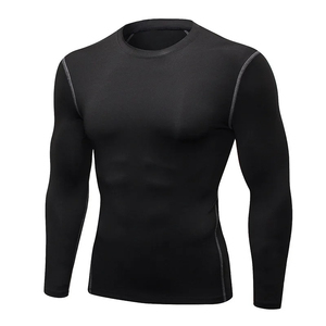 Tops de sport personnalisés pour hommes, à séchage rapide, manches longues, rash guard, surf, natation, gym, ajustés, protection UV, respirants, écologiques, mock - Product Image 3