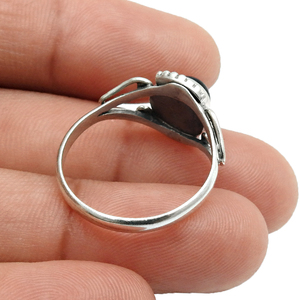 Anillo de forma redonda de piedras preciosas de ónix negro Natural de Plata de Ley 925 de buena calidad para ella, joyería hecha a mano, proveedor a granel - Product Image 4