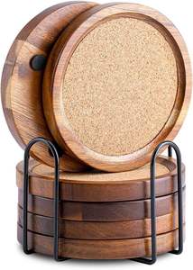 Sous-verre en bois d'acacia personnalisé en gros sous-verre en bois de noyer sous-verre en hêtre pour tasse à café thé - Product Image 3