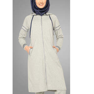 Ensemble de 2 pièces de vêtements de sport islamiques modernes pour femmes grandes tailles, costumes élégants avec options personnalisables, coton de haute qualité, logo personnalisé - Product Image 2