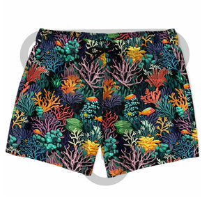 Pantalones cortos de playa de verano para hombre de tendencia superior 100% algodón diseño de logotipo personalizado pantalones cortos de Surf Premium Cierre de cintura elástica estilo Casual - Product Image 1