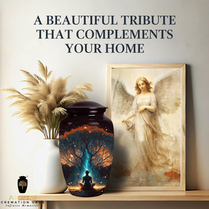 Urna de cremación de aluminio hecha a mano Meena recubierta grande (220 pulgadas cúbicas) y recuerdo (3 pulgadas cúbicas) tamaños urnas de cremación Premium - Product Image 4