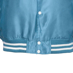 Vente chaude Mode Silk100 % Polyester Tricoté Tissu Satin Bomber Baseball Collège Veste pour hommes Femmes Logo De Broderie Personnalisé - Product Image 3
