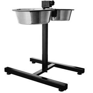 Elegant Bamboo <b>Stand</b> With Rounded Iron Double <b>Dog</b> Cat <b>Food</b> Water Feeder Dish Stainless Steel Elevated Pet Bowls - Product Image 3