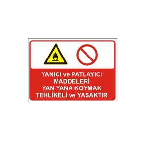 Señal de Seguridad que Prohibe la Colocación de Materiales Inflamables y Combustibles Junto entre Sí, Peligrosos - Product Image 1