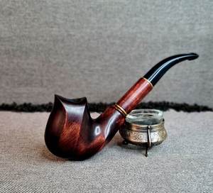 Pipa de Tabaco de Madera Moderna, Hecha a Mano, Tipo Curvado, para Fumar Cigarros, Reutilizable y Duradera - Product Image 4