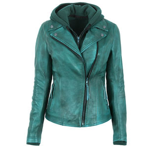 Chaqueta de Cuero Transpirable para Mujer, Abrigo de Motorista Sólido, Prendas de Vestir Informales con Cinturón y Cremallera, para Primavera y Otoño - Product Image 4