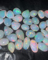 Opalines de feu ovales naturelles éthiopiennes Rafay Gemstone, 307 carats, 42 pièces, taille libre, multicolores, pour la fabrication de bijoux
