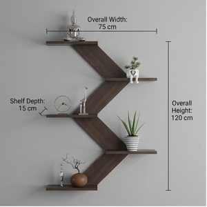 Wall Mounted Wooden <b>Shelf</b> Minimalist Design Five Tier Storage <b>Rack</b> for Living Room - Product Image 1