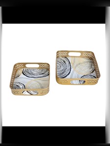 Plateau de service en métal de forme carrée solide de haute qualité avec finition miroir élégante-Robuste et durable disponible en vrac - Product Image 4