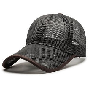 Gorra de béisbol con parasol a la moda para viajar, logotipo personalizado, sombrero deportivo de ala ancha, sombrero de camionero de malla para exteriores de verano - Product Image 1