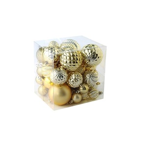 36 pièces incassable arbre de noël de noël mariage vacances fête décor à la maison ornements en laiton en 3 tailles 6 styles - Product Image 1