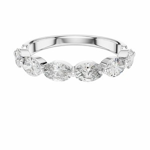 Anillo de Plata de Ley 925 con 6 Piedras de Circonita Cúbica de Corte Ovalado de 1.80 Quilates, Estilo Eternidad - Product Image 1