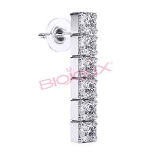 Biojoux Brand BJT221-Pendientes de circonitas en línea de 18mm para mujer Pendientes de tuerca hipoalergénicos - Product Image 2