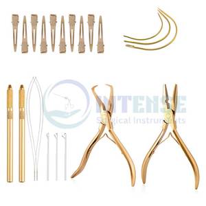 Pince d'extension de cheveux réutilisable légère en acier inoxydable durable conception incurvée pour perruque couture trame installation salon usage domestique - Product Image 4