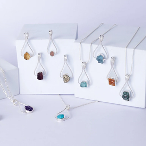 Pendentif en pierre brute de cristal de quartz et d'agate naturelle |   Charme en pierre précieuse irrégulière fait à la main pour la fabrication de bijoux DIY - Product Image 6