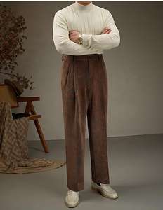 Pantalon décontracté mi-taille pour homme, coupe droite, léger, en spandex/coton, teint en pièce, lavage coloré d'été - Product Image 4