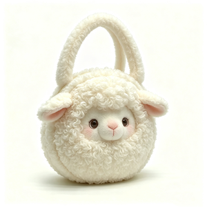 Mochila de peluche de cordero suave y adorable, juguete de peluche blanco crema, bolso para niños unisex de 31 cm a 50 cm - Product Image 2