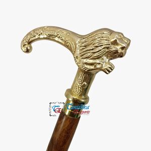 Bastón Náutico de Madera Hecho a Mano, Pulido, con Mango de Latón Estilo Derby, Diseño Antiguo Vintage, Recuerdo - Product Image 1