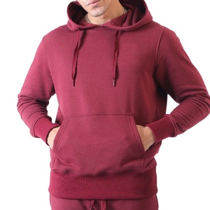 Sweat à capuche pour homme, manches longues, cordon de serrage réglable, coupe ample, poches en polaire, couleur unie, polyester/coton, respirant - Product Image 5