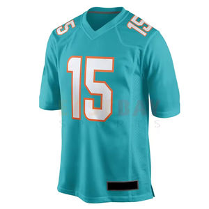 Camiseta de fútbol americano personalizada al por mayor, camiseta de entrenamiento de tela de malla en blanco, varios colores, uniforme deportivo de manga corta con cuello de pico para hombre - Product Image 2