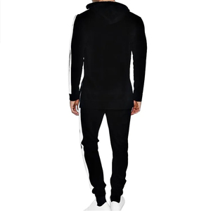 Survêtement à capuche épais et à la couleur personnalisée pour hommes, dernier modèle tendance, ensemble de 2 pièces de jogging uni - Product Image 3