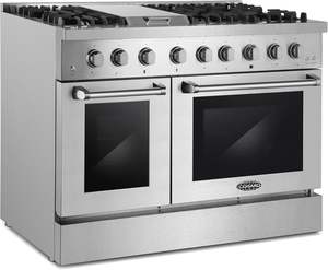 La mejor oferta para la nueva cocina de doble horno de doble combustible Lumin Collection 48 de 6.7 pies cúbicos con 6 quemadores sellados - Product Image 2