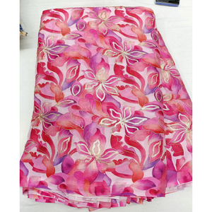 Tissu en Chiffon Imprimé avec Broderie de Séquence pour Robe, Blouse et Kaftan - Product Image 4