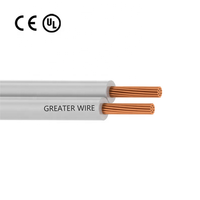 Câble plat pour lampe en cuivre de haute qualité UL C-SA 2/3 conducteurs SPT-1/SPT-2/SPT-3 18/16/14/12/10 AWG Isolation en PVC Câble pour lampe homologué