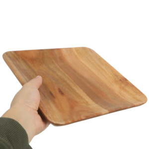 Assiettes de service carrées en bois modernes pour restaurant de pizzas, vaisselle décorative - Product Image 4