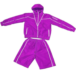OEM Men's <b>Windbreaker</b> Shorts Set Custom High Quality Zip up Jacket Lightweight Nylon Shorts Sets for Men Summer Tracksuit - Product Image 2