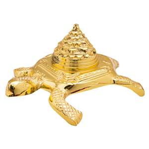 Tortuga Vastu de Latón Hecha a Mano con Pirámide de 3 Niveles y Cristales de Feng Shui - Product Image 5