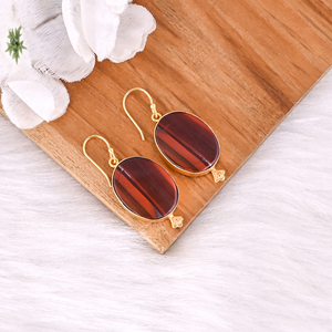 Boucles d'oreilles bohèmes en laiton avec pierre de jaspe serpent, bijoux ethniques faits à la main, boucles d'oreilles en laiton de haute qualité, commande en gros - Product Image 2