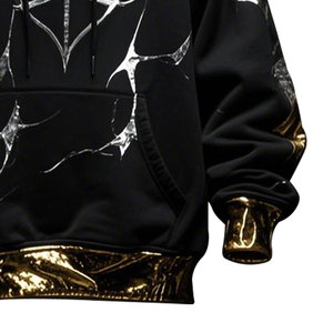 Wholesale Custom Design Oversized Drop Shoulder Hoodies for Men Named Collective Thorn Rhinestone <b>Zip</b> <b>Hoodie</b> <b>Black</b> - Product Image 4