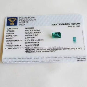 Igi ได้รับการรับรองจากธรรมชาติมรกตตัดอัญมณีสีเขียว - Product Image 1