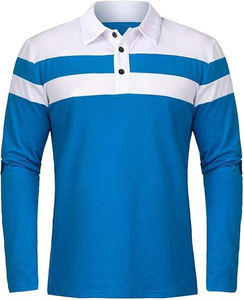 เสื้อโปโลแขนยาวพิมพ์ลาย น้ำหนัก 220 กรัม ราคาถูก ระบายอากาศได้ดี เสื้อยืดลำลองผู้ชาย ผ้าฝ้าย ไซส์ใหญ่ คุณภาพสูง - Product Image 1