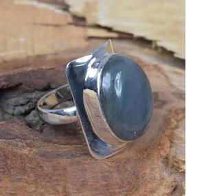 Bague de forme carrée en Labradorite naturelle Pierre de lune noire faite à la main en argent sterling 925 Cadeau de Noël - Product Image 4