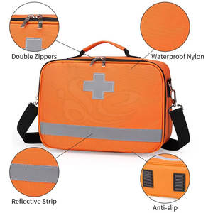 Bolsa de primeros auxilios ligera naranja Nylon de alta calidad con forro de algodón cómodo Cierre de cremallera Durabilidad superior - Product Image 3