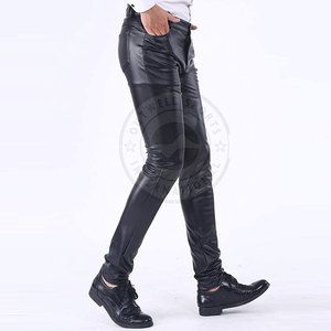 กางเกงหนังผู้ชายลำลองสีพื้น - Product Image 2