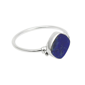 Anillo de Plata de Ley 925 más vendido con piedra preciosa de lapislázuli azul en forma de cojín, bonito anillo bohemio para joyería de uso diario - Product Image 1