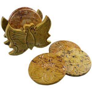 Sous-verres en pierre hautement polis, finition multicolore, design pour la décoration de la maison, formes variées pour l'utilisation sur table - Product Image 2