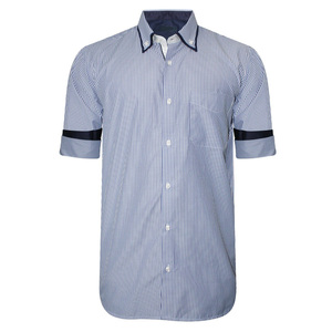 Camisas de vestir informales de alta calidad para hombre, venta al por mayor, logotipo personalizado, diseño transpirable, cuello levantado - Product Image 6