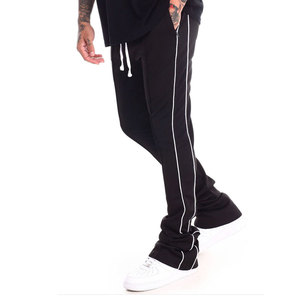 Prix d'usine, logo personnalisé, pantalon de jogging décontracté en laine empilée pour homme, poids moyen, coupe évasée, bonne qualité - Product Image 3